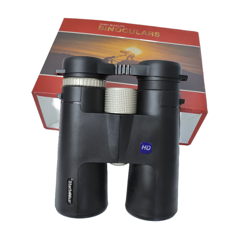 跨境抖音博厦双筒望远镜12x42 高倍高清微光夜视蓝膜户外望远镜