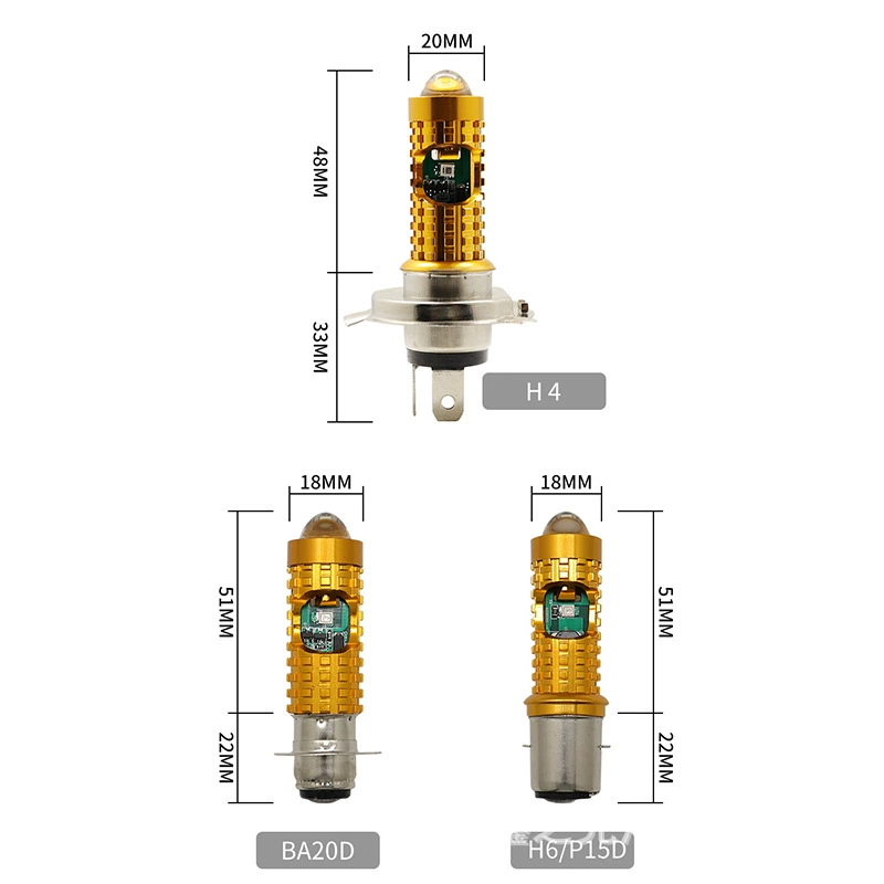 Motorcycle electric vehicle high light LED headlight car H4 H6 ba20D 12-80V hooligan reversing light