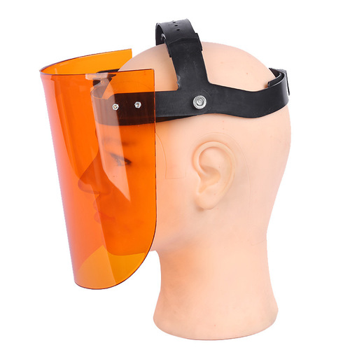 Cross-border exclusive head-mounted transparent small organic face mask, splash-proof, wind and sand-proof, dust-proof, oil splash-proof protective face mask