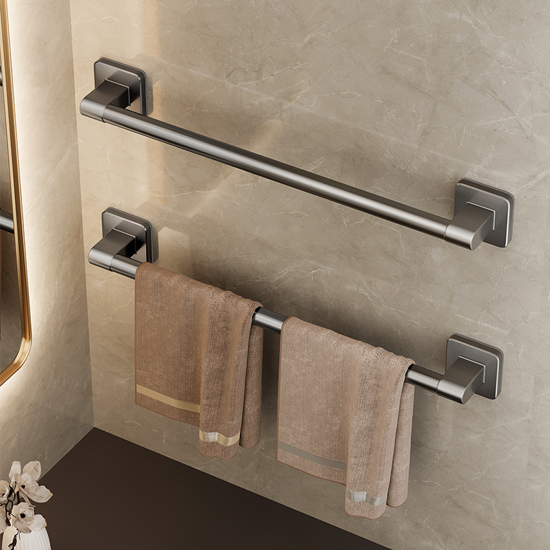 Towel rack bathroom punch-free wall-mounted storage rack bathroom towel single rod toilet toilet storage rack Towel rack bathroom punch-free wall-mounted storage rack bathroom towel single rod toilet toilet storage rack