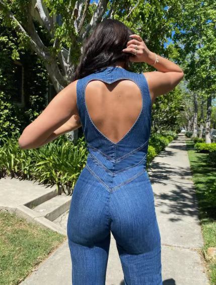 hot style spring new slim slim fashion street retro style high waist denim jumpsuit_mkmklike.com
