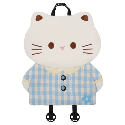 Seat cushion, seat cover – Car Interior Decoration Seat Cover - plaid-three-dimensional-cat-cushion-blue-backrest