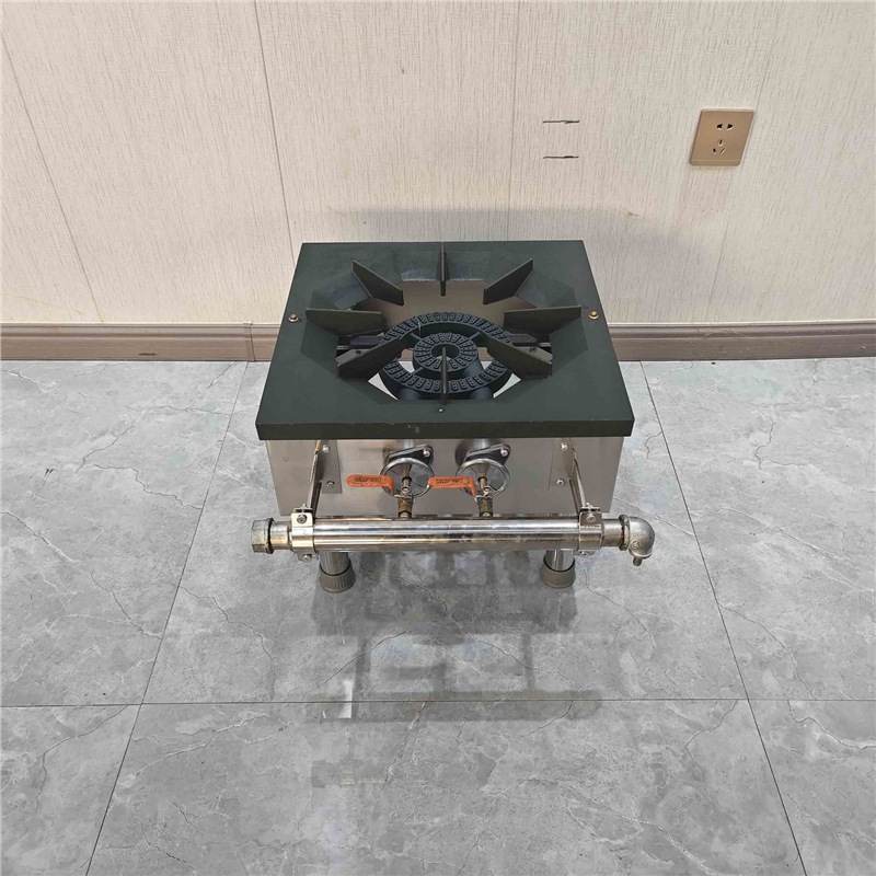 Protección contra el fuego comercial coreano de bajo contenido de aluminio de acero inoxidable de gas de ojo único y doble estufas de pies cortos para colgar sopa estufas cortas