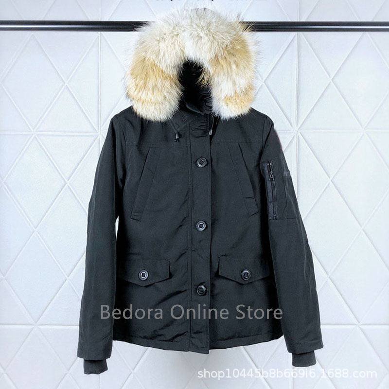 Cross-border down jacket Canada Goose E with extra-large wolf fur collar, anti-freeze extreme cold down jacket Montebello