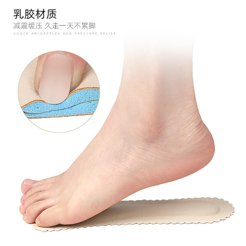 Summer self-adhesive PU three-point pad high-heeled sandals invisible soft sole anti-slip half-size pad anti-wear three-point pad insole
