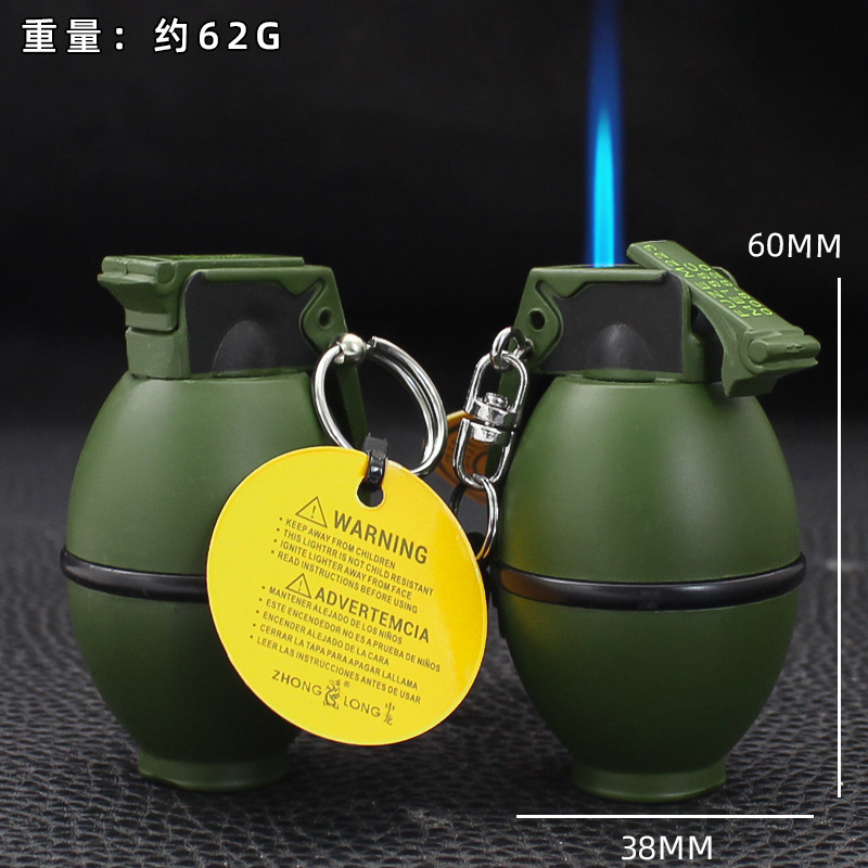 Zhonglong creativo inflable directo encendedor a prueba de viento llama roja adornos personales tabaco de metal al aire libre al por mayor