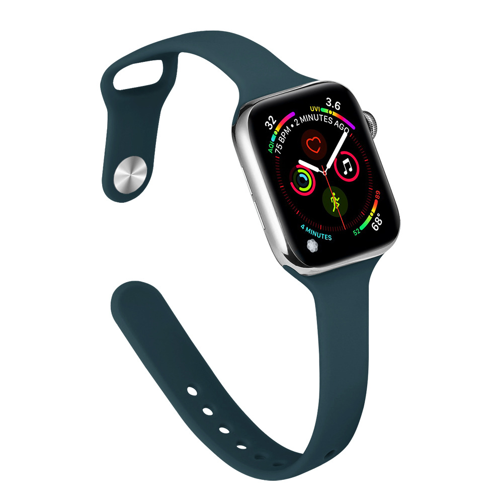 Aplicable Apple Watch correa Applewatch8SE7654 cintura pequeña correa de silicona delgada moda deportiva