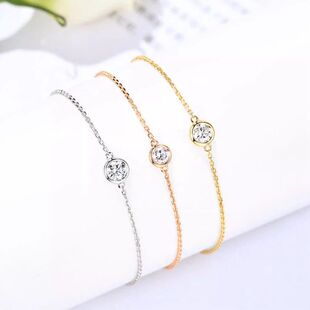 18K Gold Inlaid Cultivated Diamond Bracelet Rose Gold Women's Gold Bubble Diamond Bracelet Bracelet Custom T Home Same