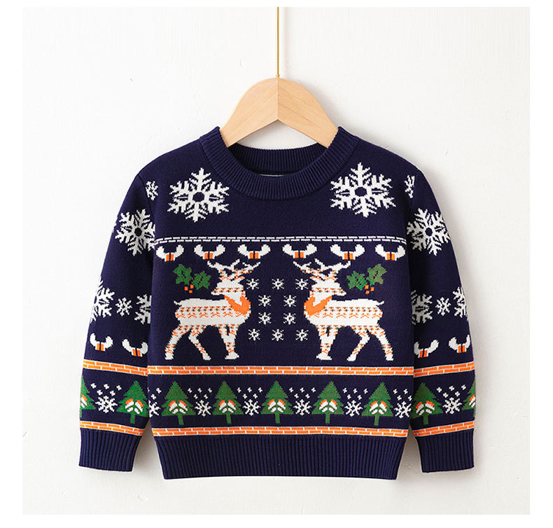 Round Neck Neckline Warm Function Regular Fit Fit Type Christmas Festival Christmas Fashion Elk Knit Hoodies & Sweaters