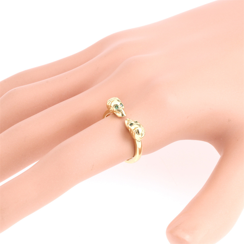 Fashion Snake Copper Inlay Zircon Rings 1 Piece