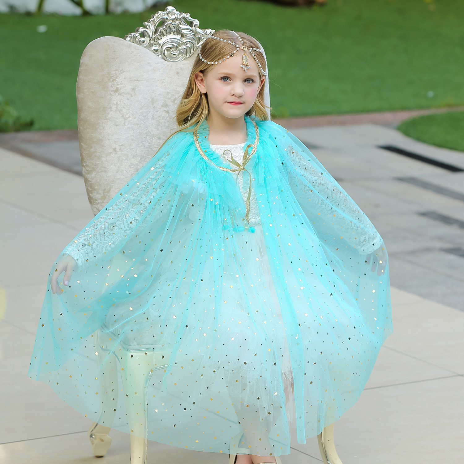 2021 Christmas Kidsren's Shawl Cloak Clothing Girls Frozen Elsa Princess Shawl Outer Cloak