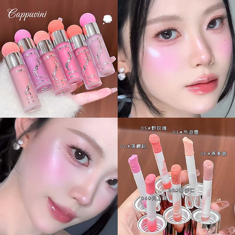 Capovini Clear Water-Glow Blush, un blush coreano que es transparente y humectante.