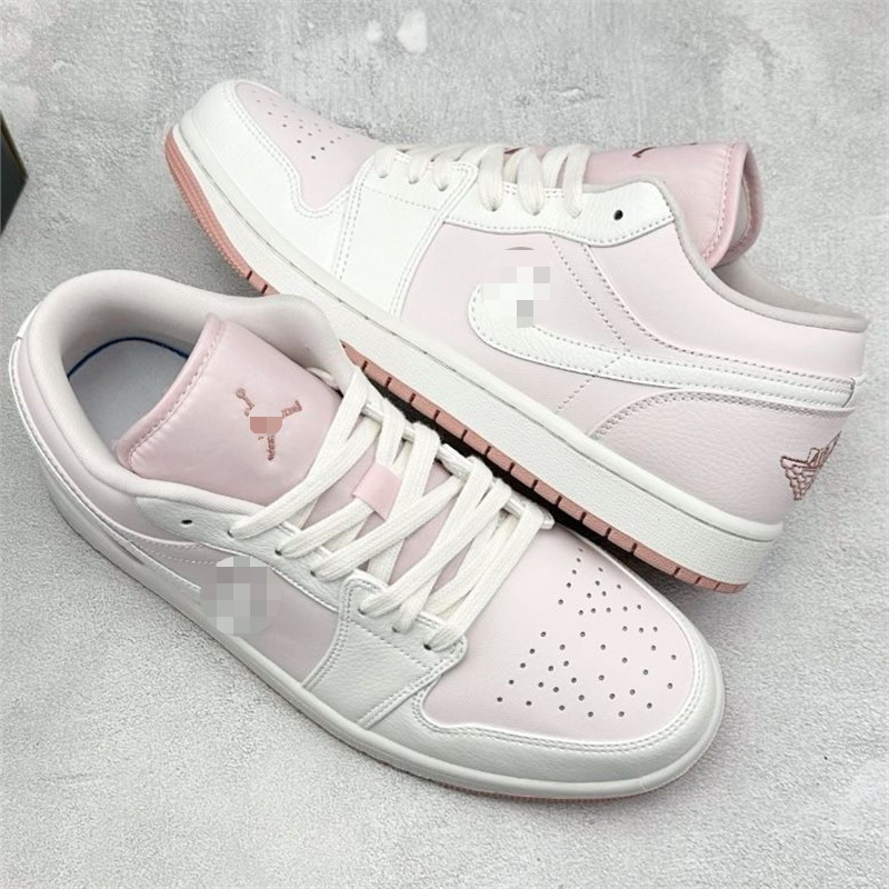 Popular Aj1 Light White Pink Cherry Blossom Campus Style High-Appearance Versatile Couple's Casual Trendy Sports Skateboard Shoes