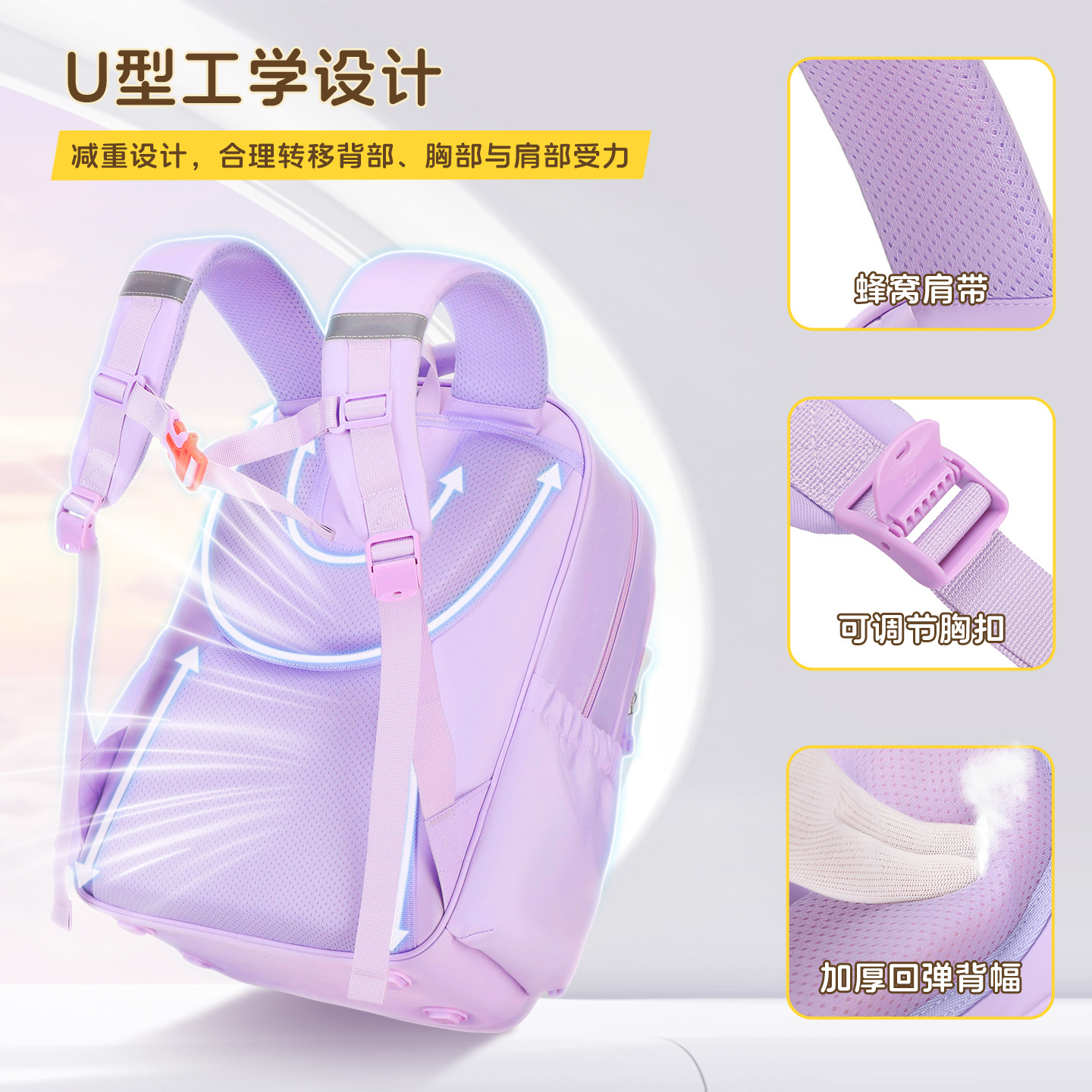 Cartoon cute ridge mochila para niños y niñas 1 - 3 - 6 grados lindo mochila de moda versátil