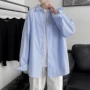 夏季条纹长袖男士衬衣