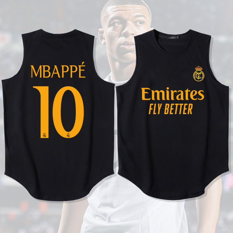 Football Sports Real Madrid Mbappe Ice Silk Quick-drying Waistcoat Loose Sports Arc Vest Youth Summer Loose Top Football Sports Real Madrid Mbappe Ice Silk Quick-drying Waistcoat Loose Sports Arc Vest Youth Summer Loose Top