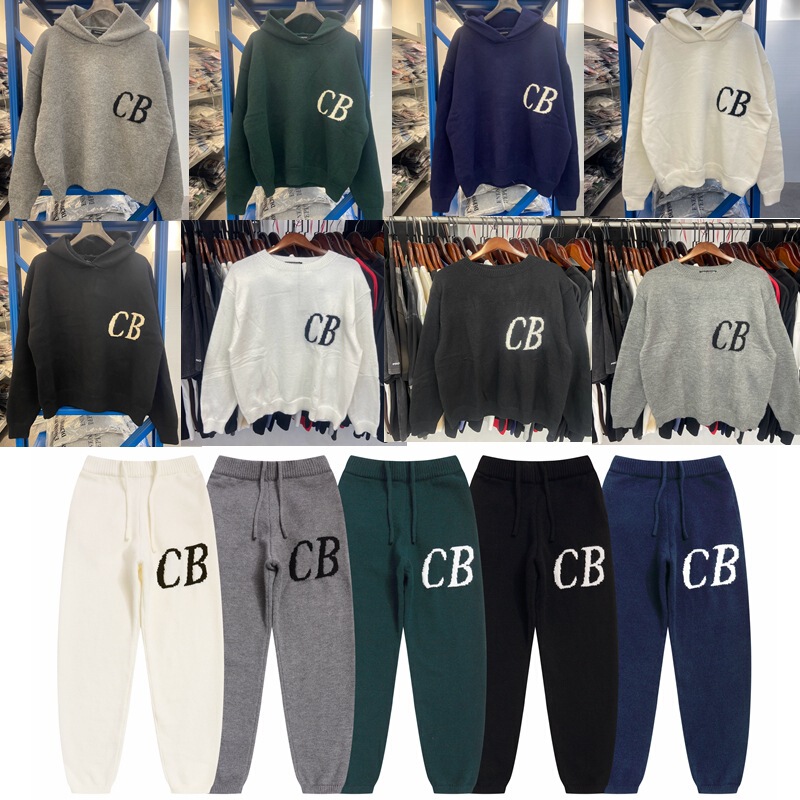 Wholesale and Retail Cross-border Trendy Brand Jacquard CB Letter Hooded Loose Sweater High Street Casual Knitwear for Men and Women
