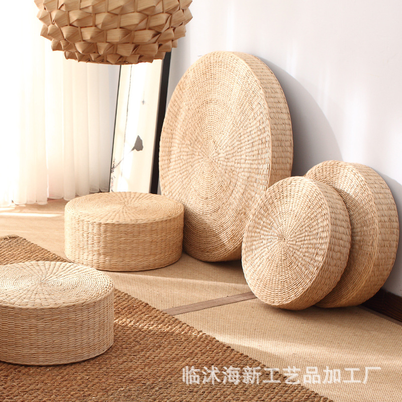 蒲团坐垫地上草编打坐榻榻米垫子日式飘窗家用打坐垫禅修垫草垫子|ms