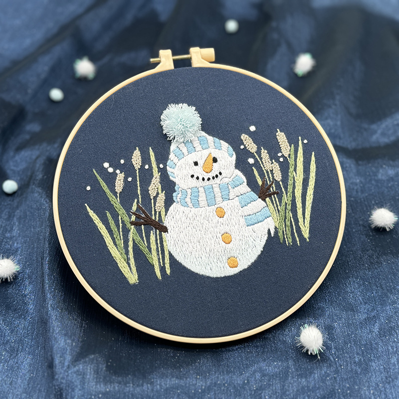 Papá Noel Elk Colgante Pintura Lu Bordado Hecho a mano Paquete de material de bricolaje Regalo creativo Cabaña redonda Colgante Pintura