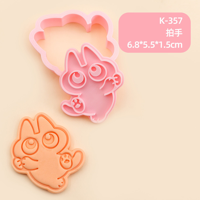 Molde de galletas de gato siamés de barro de frijol pequeño Dibujos animados lindo modelado de expresión gatito galleta DIY fondant horneado hogar