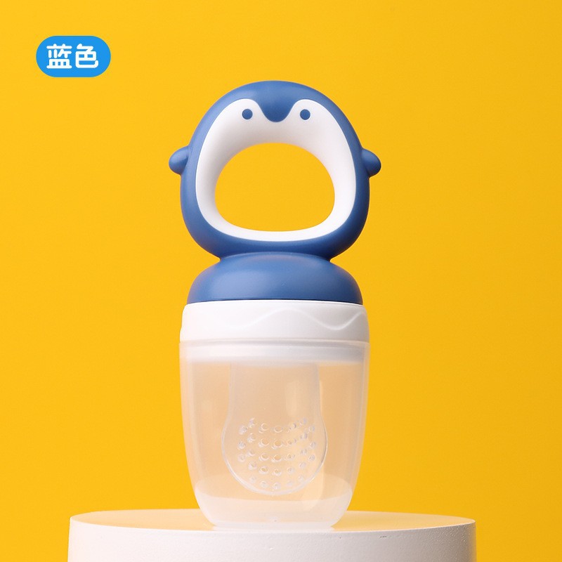 Bebé morder le frutas y verduras le bebés pacificador pezón pingüino modelado bolsas de alimentos suplementarios de frutas bolsas de dibujos animados al por mayor