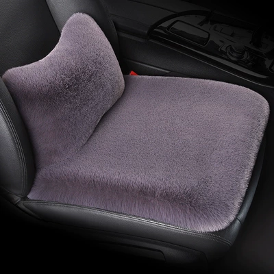 Wool pad: Square Cushion Without Backrest Short Hair - dark-gray-1-piece-1-waist-pillow