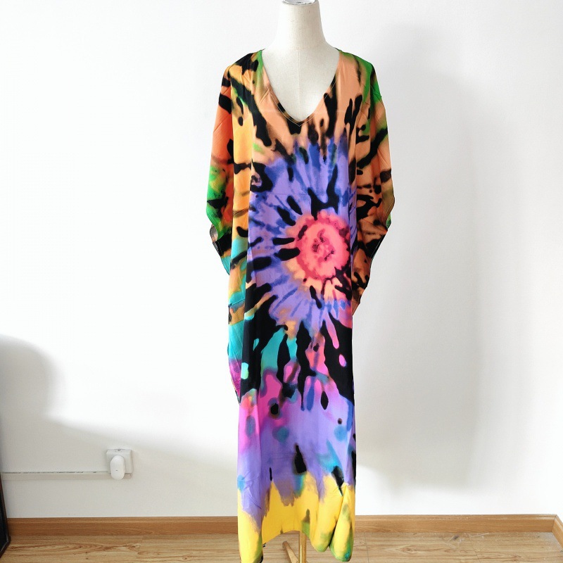 2022 nueva Europa y América blusa de playa impreso traje vacaciones vestido bikini camisa protección solar 5D196