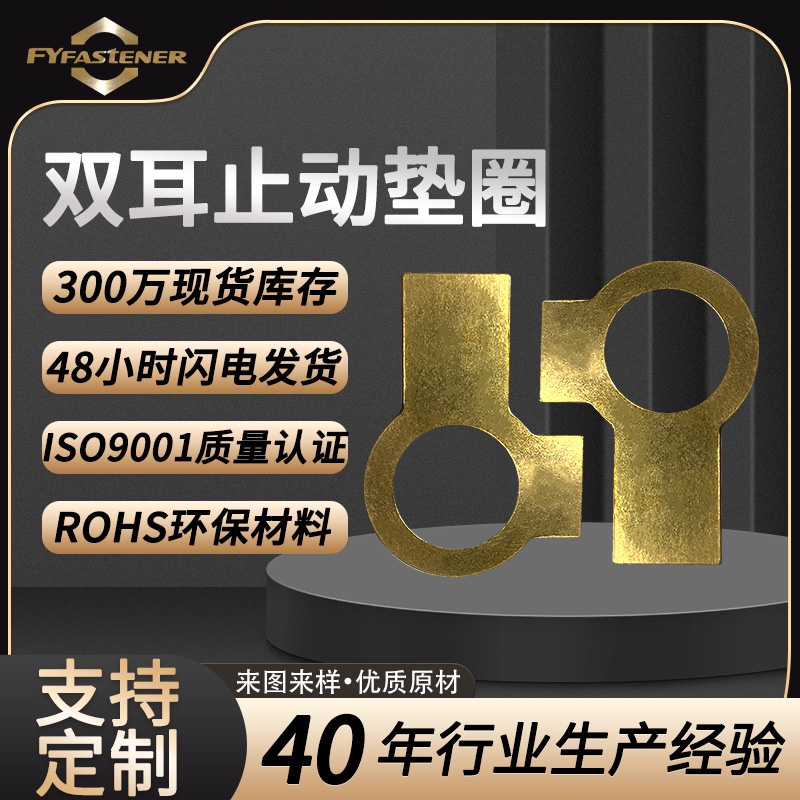 H62黄铜GB855 DIN463双耳止动垫圈止退垫片 止动防松垫圈