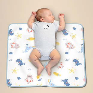Baby Diaphragm Pad Washable Non-slip Class A Waterproof Breathable Soft Double-sided Cotton Printed Baby Dual-purpose Anti-urine