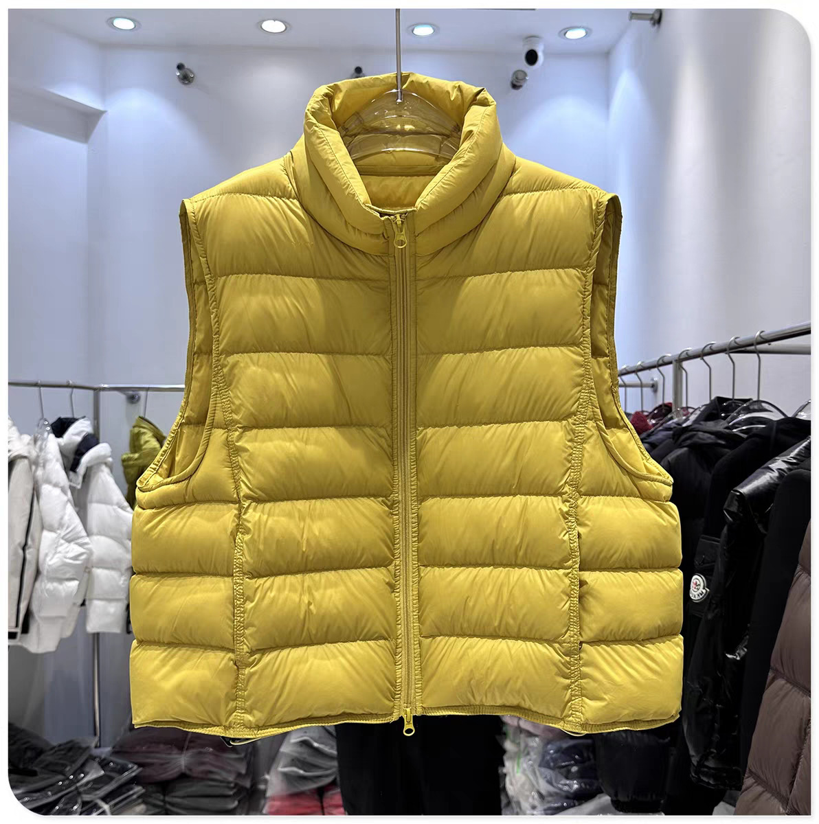 Autumn and Winter New Rib Vest 90 White Duck down Jacket 2025 Stand Collar Vest Warm Puff Outer Wear Thickeneded Vest