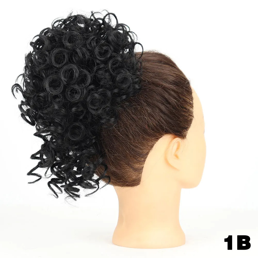 Damas rizadas peinadas europeas y estadounidenses desorden pequeño rollo fibra sintética peluca cuerda de dibujo adornamiento para el cabello