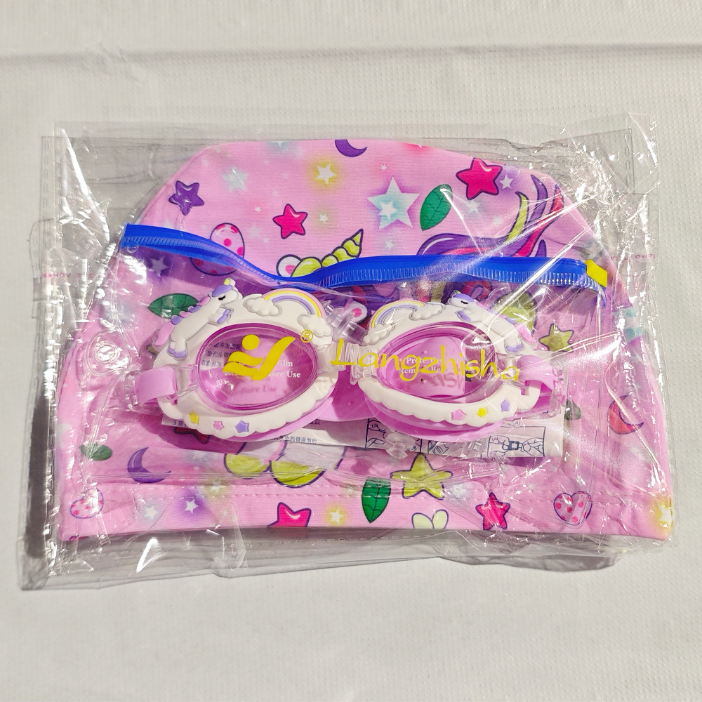 2026 nuevo conjunto de gafas de baño para niños gorras de natación encantadoras impresión gorras de natación para niñas gafas de natación para niños