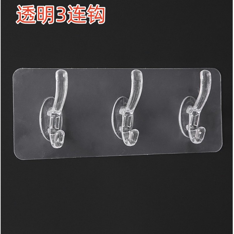 (3 consecutive) transparent coat hooks,...