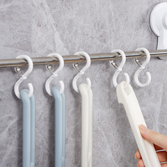 Japanese transparent belt lock S-shaped hook plastic clothes hook S-shaped hook clothes hanging rack kitchen hook