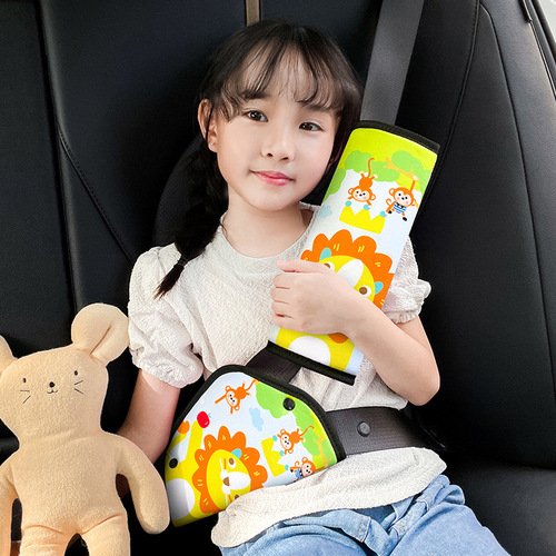 Children's safety belt adjustment holder, creative cartoon car shoulder protector, baby sleeping anti-strangulation protective cover