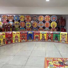 高63厘米印表文小宝袋纸扎纸活八角六角桶批发五路箱子大宝袋