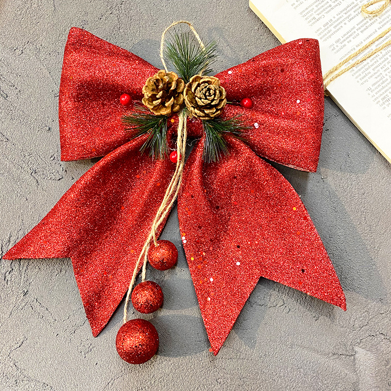 Large bow, Christmas gold pink bow, Christmas tree pendant decoration supplies, multi-color optional, cross-border supply