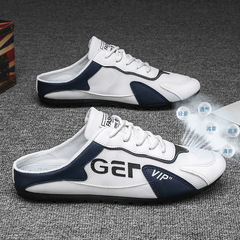 2024 Spring New Men's Shoes Korean Style Trendy Versatile Casual Shoes Lazy One-Step Half-Flop Shoes Beanie Shoes for Men