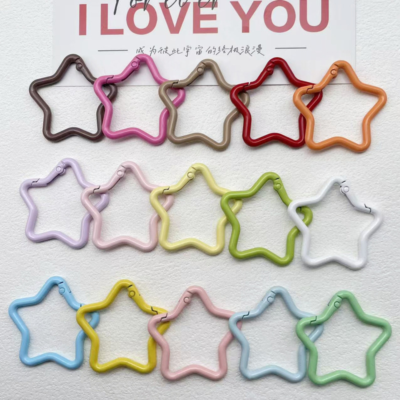 Alloy High-Quality Colorful Painted Five-Pointed Star Handmade DIY Jewelry Accessories Keychain Connector Pendant Wholesale Alloy High-Quality Colorful Painted Five-Pointed Star Handmade DIY Jewelry Accessories Keychain Connector Pendant Wholesale