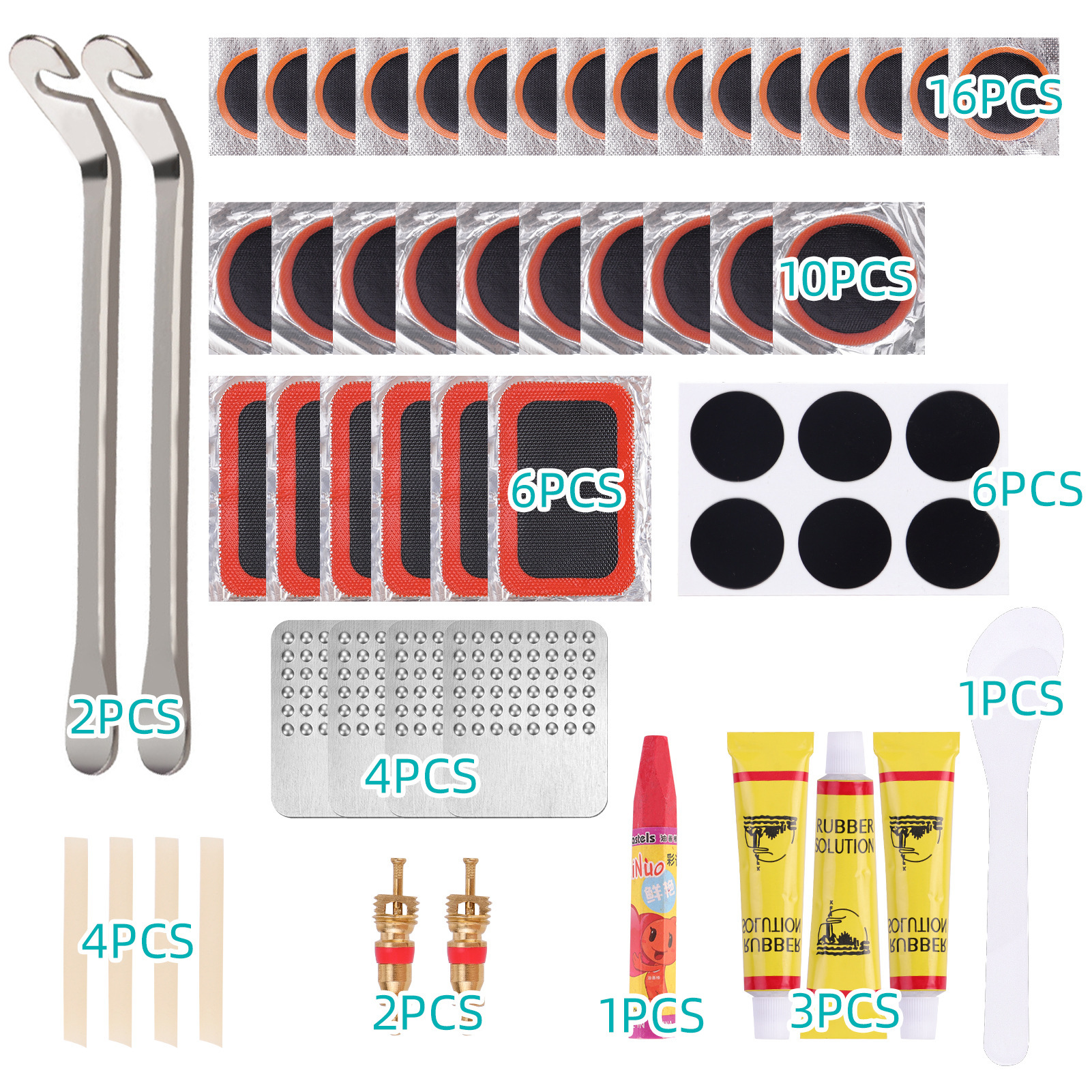 reparación rápida sin pegamento caja de herramientas de neumáticos de palanca en frío conjunto de herramientas de reparación de neumáticos de bicicleta