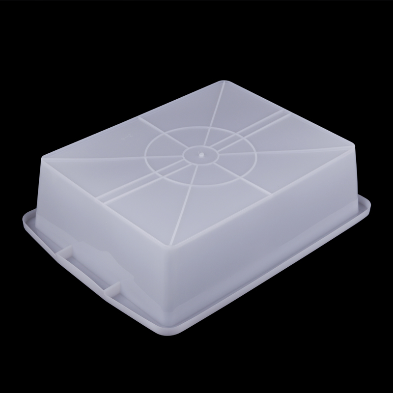 Rectangular storage box for commercial use, white stand 4