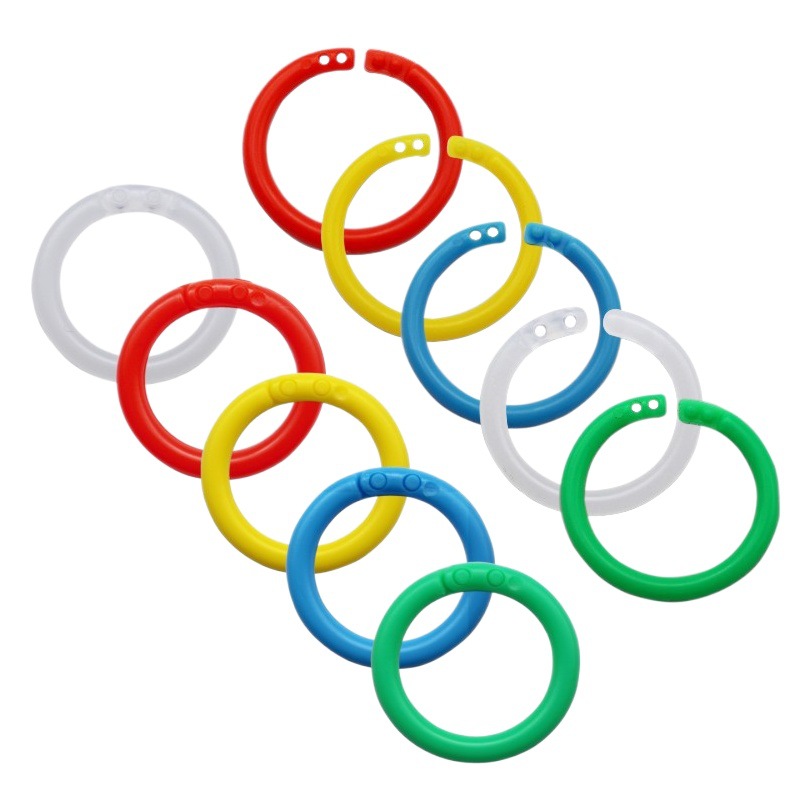 Fábrica directa doble hebilla vinculante transparente anillo de hojas sueltas hebilla anillo de libro de plástico mano cuenta tarjeta anillo de hojas sueltas libro