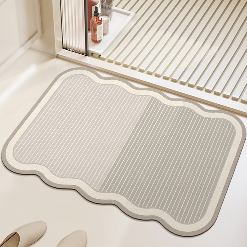 규조토 일본식 와비사비 스타일 욕실 바닥 매트, 욕실 주방 내마모성 및 얼룩 방지 발 매트, 현관 입구 문 매트