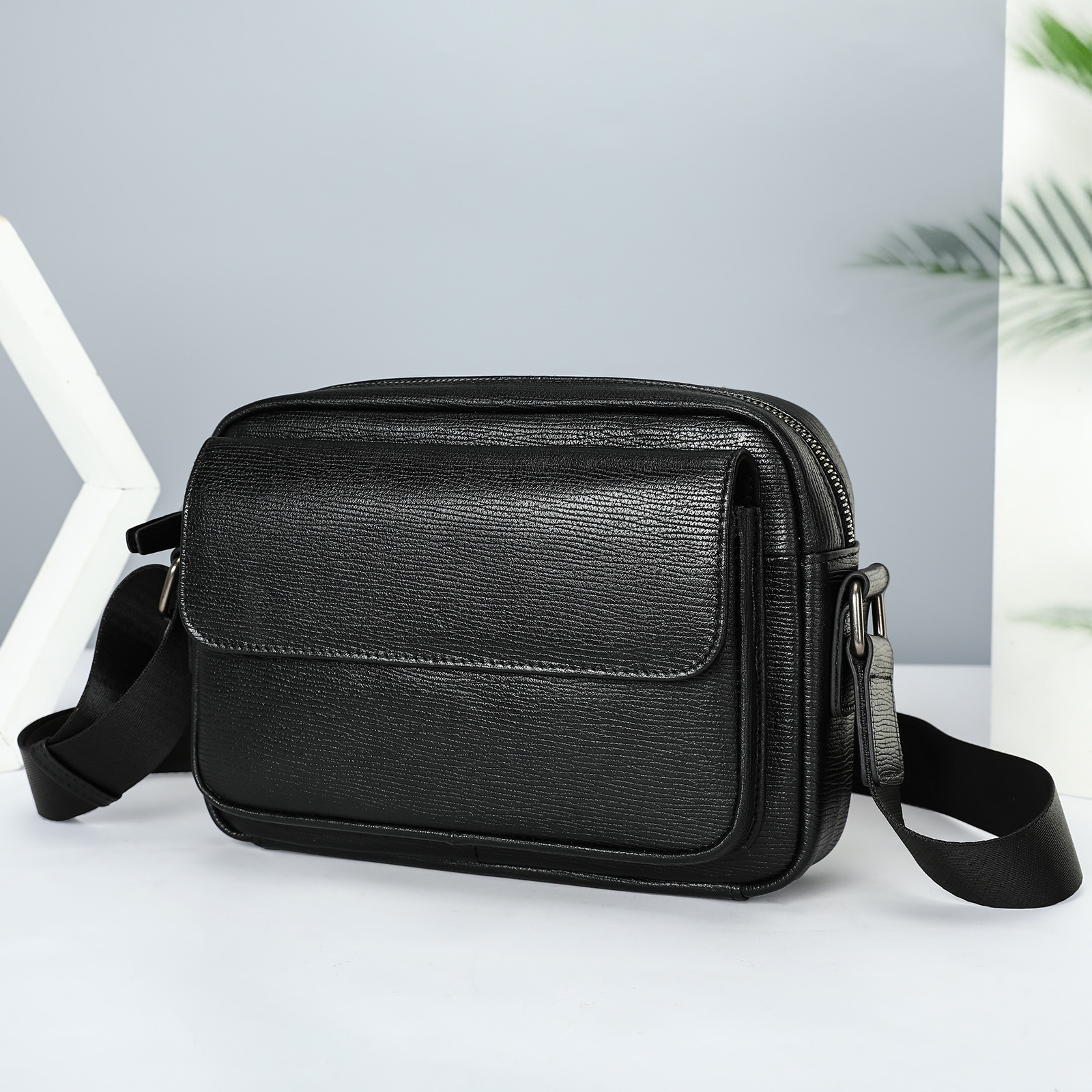 Ventas transfronterizas calientes de cuero para hombres mochila deportiva al aire libre mochila texturizada retro colección de bolsos de hombro