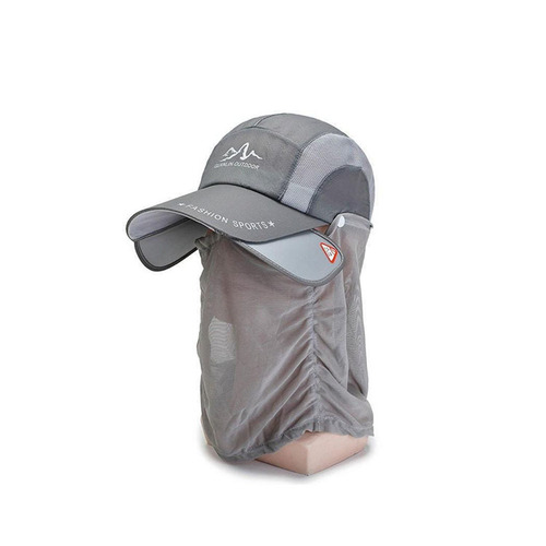 Sun protection hat men's summer fishing peaked cap face mask sunshade veil outdoor folding quick-drying sun hat for women