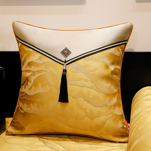5ZV7 new Chinese style pillow simple living room sofa cushion cover fabric car office lumbar pillow bedside large pillow