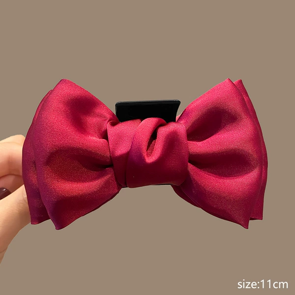 With bow, small, burgundy