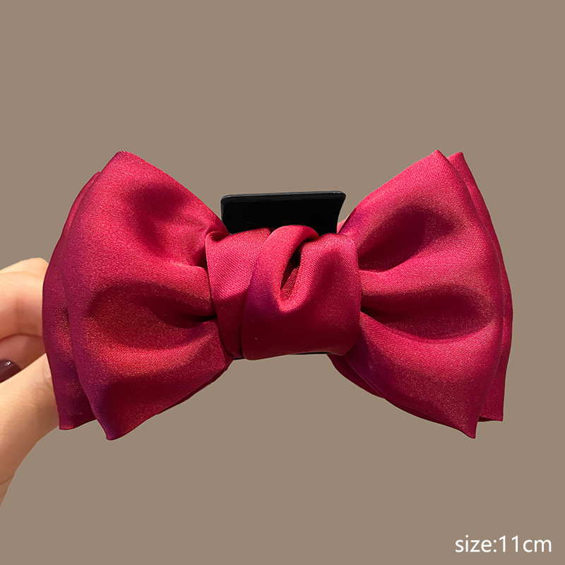 Small wine red double bow 12cm