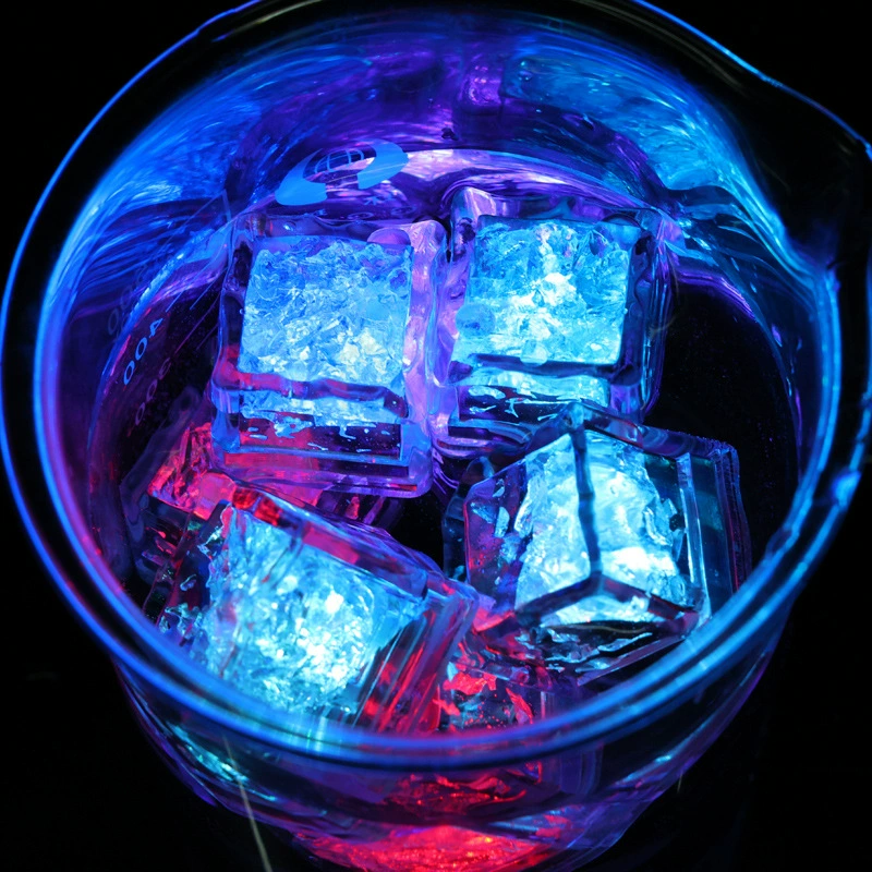 Fluorescence flashing induction ice cubes, for karaoke bars