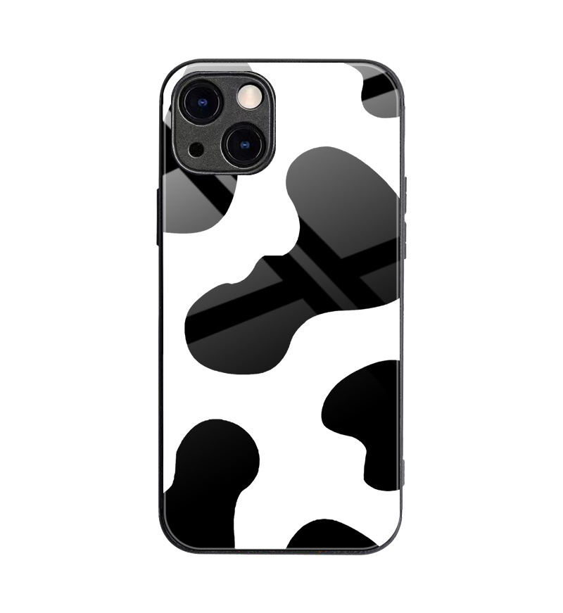 Suitable for iPhone 15 Cow Pattern Phone Apple 14 Creative Instagram Minimalist Glass Case_voghion.com